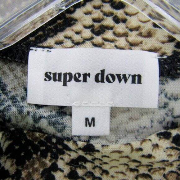 Revolve Super Down Snakeskin Print Cutout Top Size M Long Sleeve Mock Neck - Picture 7 of 10